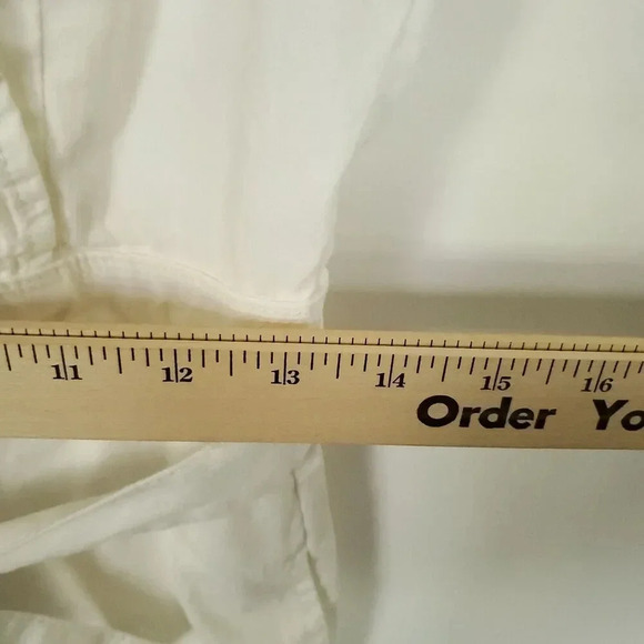 Free People Sun Valley Jumpsuit Womens Sz 2 White Sleeveless Cotton Denim Ruffle - Picture 14 of 16